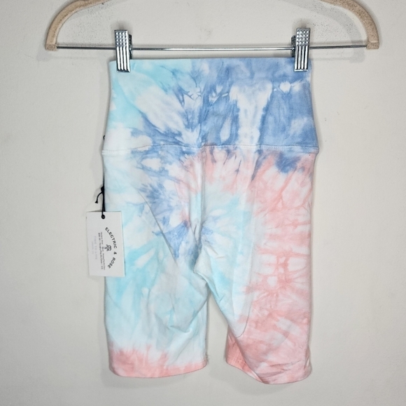 NWT Electric & Rose Tie Dye Women XS Medano Athletic Printed Bike Workout Shorts - Picture 8 of 10